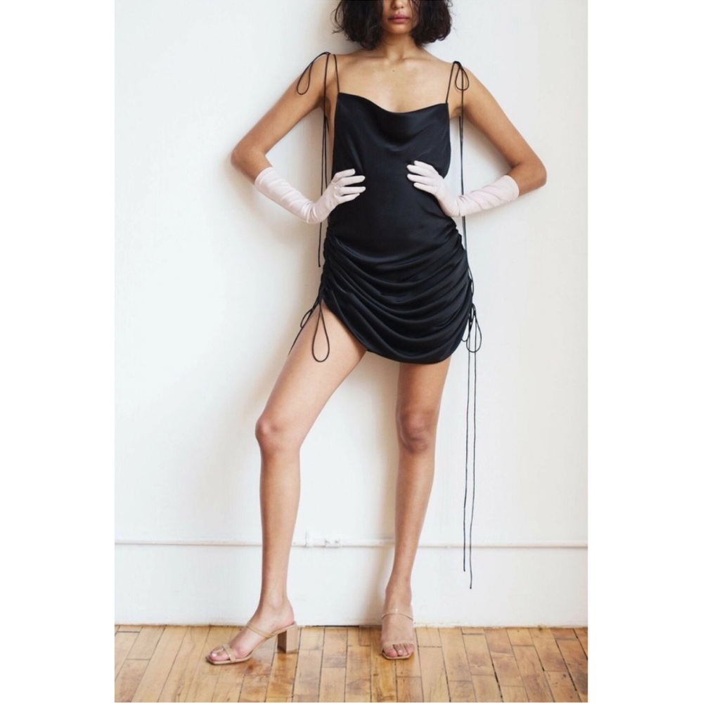Orseund Iris Black Silk Sleeveless Dress